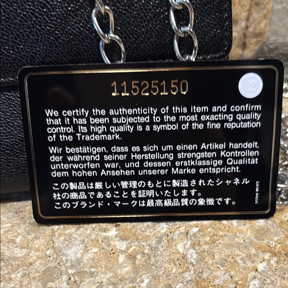 Authentic Chanel black leather long wallet with added Silver Chain - Picture 12 of 16